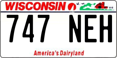 WI license plate 747NEH