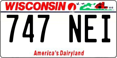 WI license plate 747NEI