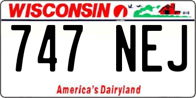 WI license plate 747NEJ
