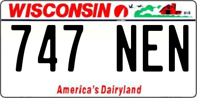 WI license plate 747NEN