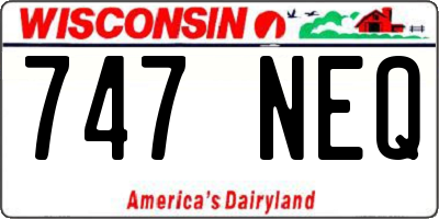 WI license plate 747NEQ
