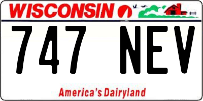 WI license plate 747NEV