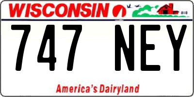 WI license plate 747NEY