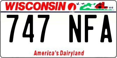 WI license plate 747NFA