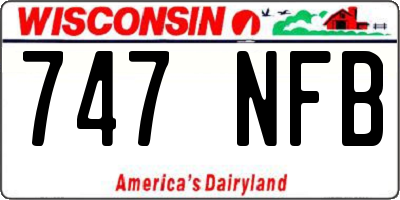 WI license plate 747NFB
