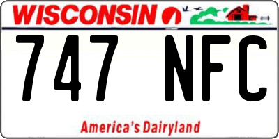 WI license plate 747NFC
