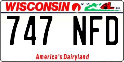WI license plate 747NFD