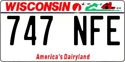 WI license plate 747NFE
