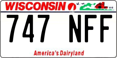 WI license plate 747NFF