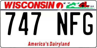 WI license plate 747NFG