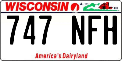 WI license plate 747NFH