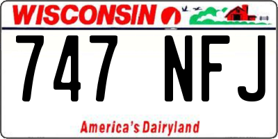 WI license plate 747NFJ