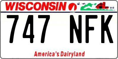 WI license plate 747NFK