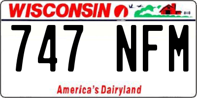 WI license plate 747NFM