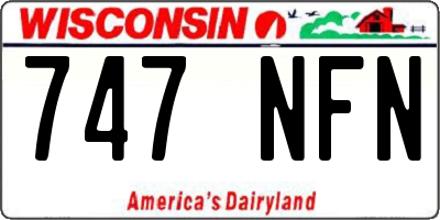 WI license plate 747NFN