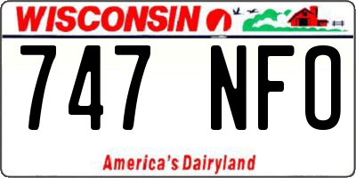 WI license plate 747NFO