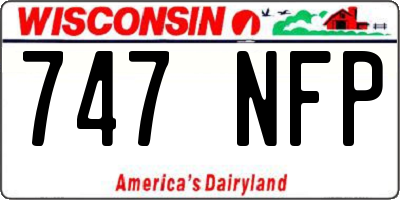 WI license plate 747NFP