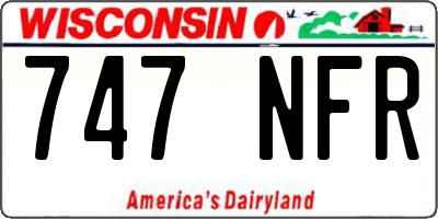 WI license plate 747NFR