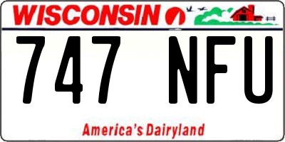 WI license plate 747NFU