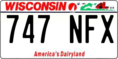 WI license plate 747NFX