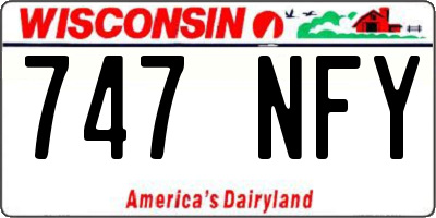 WI license plate 747NFY