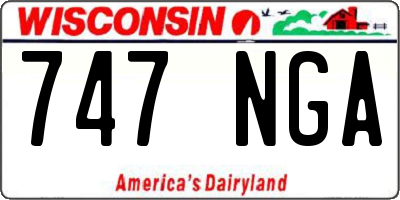 WI license plate 747NGA