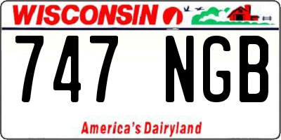WI license plate 747NGB