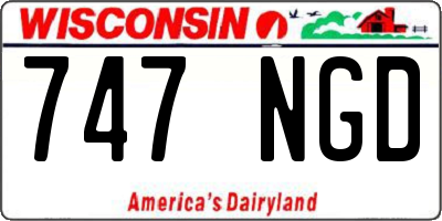 WI license plate 747NGD