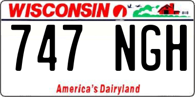 WI license plate 747NGH