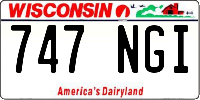 WI license plate 747NGI