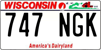 WI license plate 747NGK