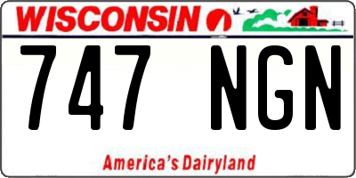 WI license plate 747NGN