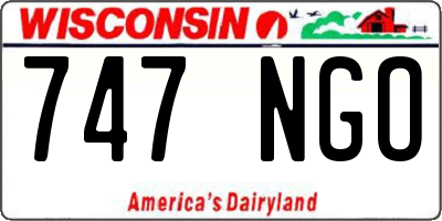 WI license plate 747NGO