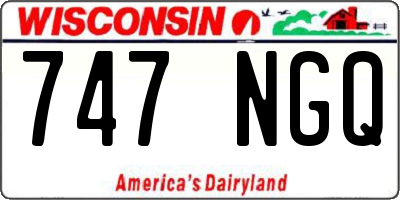 WI license plate 747NGQ