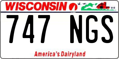 WI license plate 747NGS