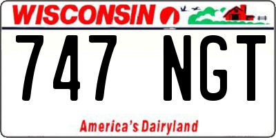 WI license plate 747NGT