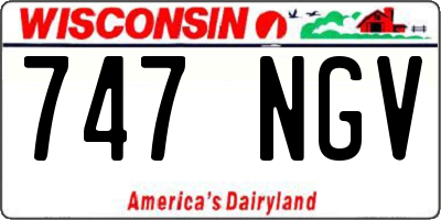 WI license plate 747NGV