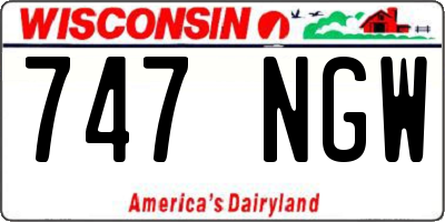 WI license plate 747NGW