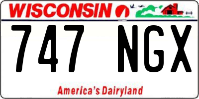 WI license plate 747NGX