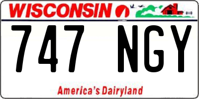 WI license plate 747NGY