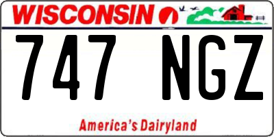 WI license plate 747NGZ