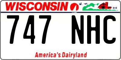 WI license plate 747NHC