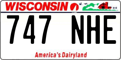 WI license plate 747NHE