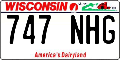 WI license plate 747NHG