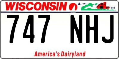 WI license plate 747NHJ