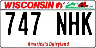 WI license plate 747NHK