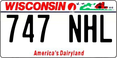 WI license plate 747NHL