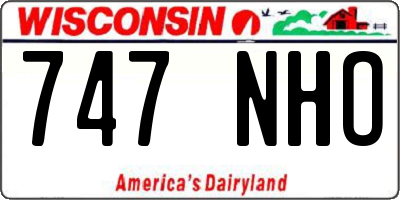 WI license plate 747NHO