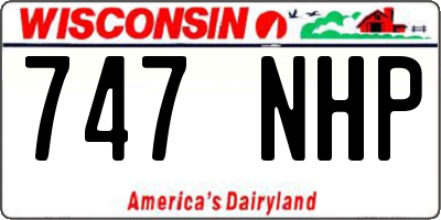 WI license plate 747NHP