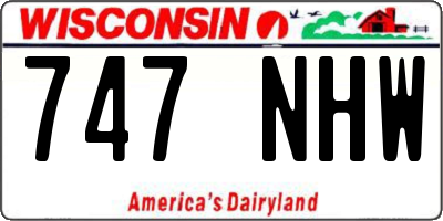 WI license plate 747NHW
